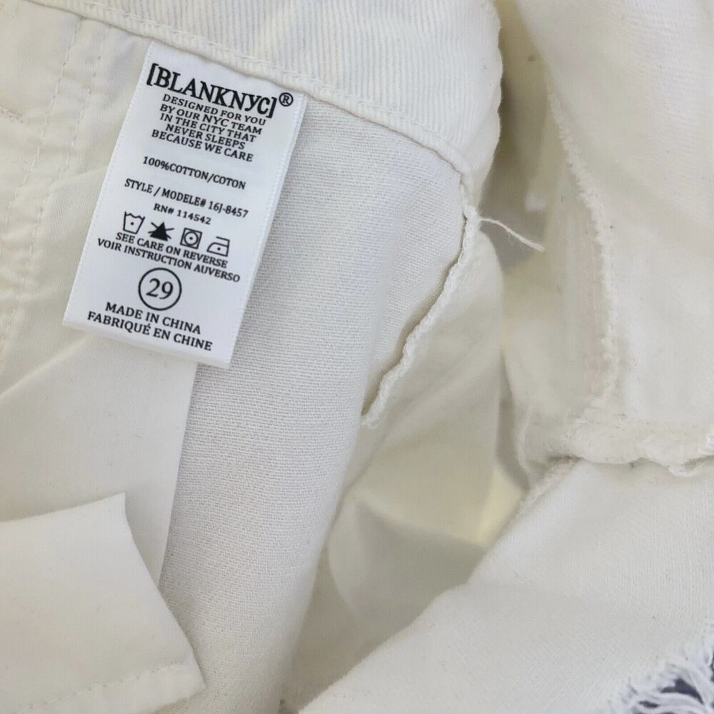 NWOT [BLANKNYC] Shortall White Denim Shorts Cut Off Shortalls - Picture 6 of 7